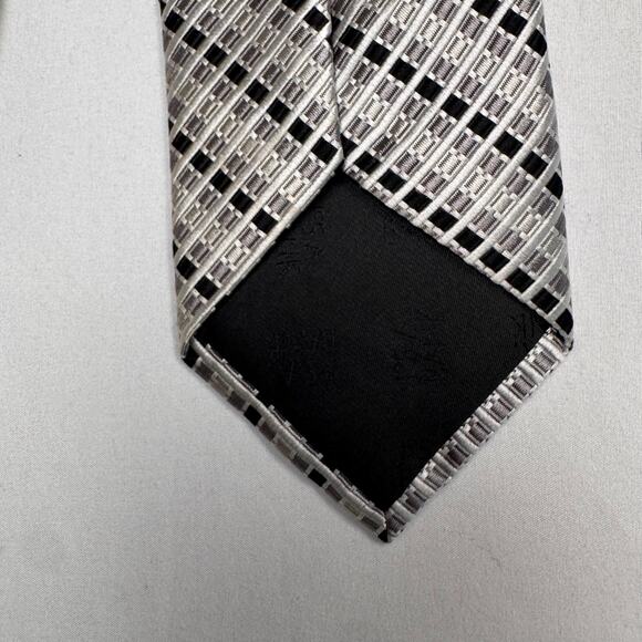 Jos. A. Bank Men’s Executive Collection Silk Necktie Gray Geometric Tie Classic - Picture 8 of 8